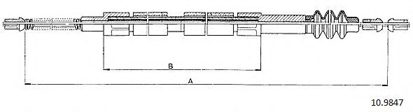 Трос, стояночная тормозная система CABOR 10.9847