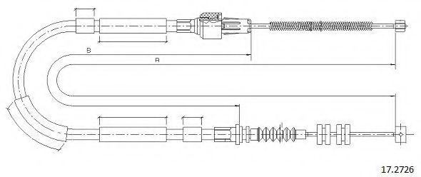 Трос, стояночная тормозная система CABOR 17.2726
