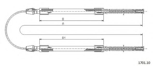Трос, стояночная тормозная система CABOR 1701.10