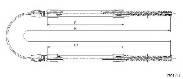 Трос, стояночная тормозная система CABOR 170111