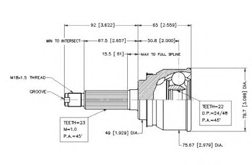 Шарнирный комплект, приводной вал VEMA 18558