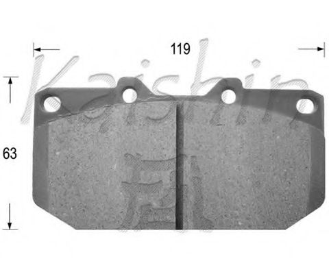 Комплект тормозных колодок, дисковый тормоз KAISHIN D1178