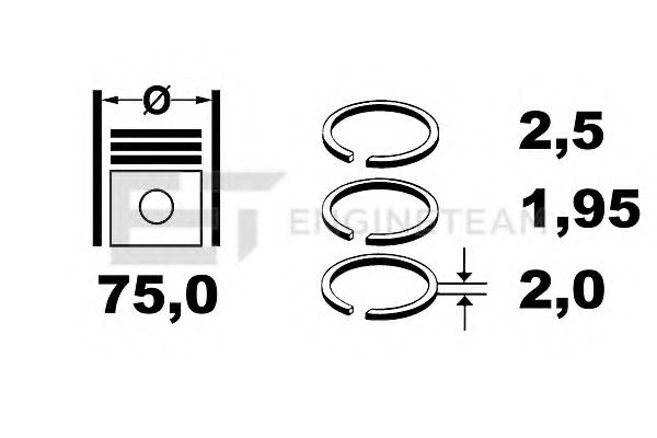 Комплект поршневых колец ET ENGINETEAM R1009300