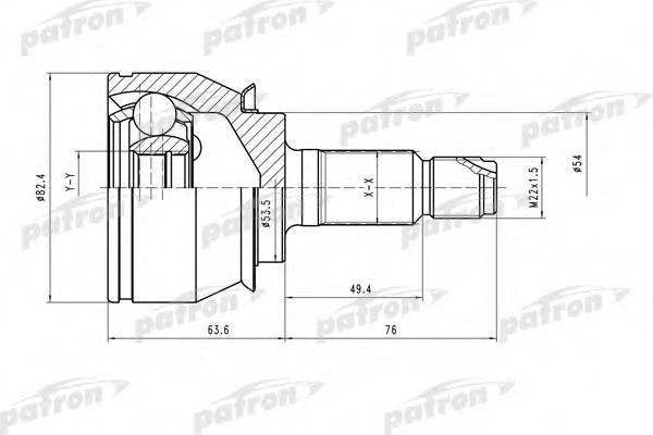 Шарнирный комплект, приводной вал PATRON PCV1520