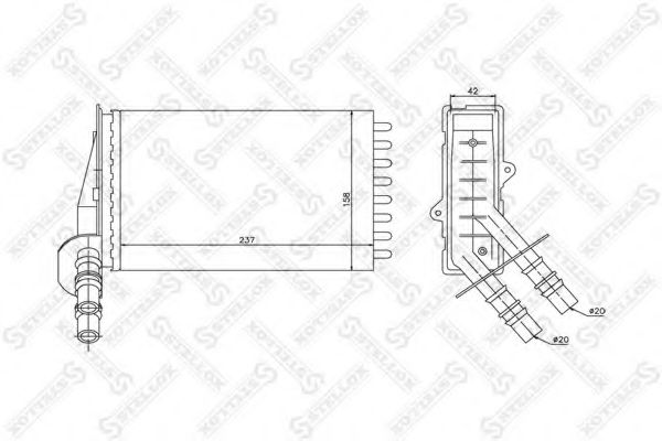 Теплообменник, отопление салона STELLOX 10-35043-SX