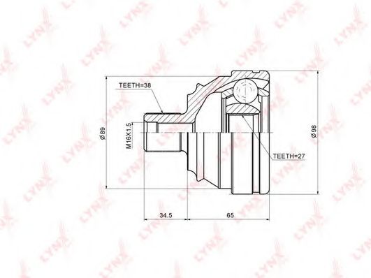 Шарнирный комплект, приводной вал LYNXauto CO-8024