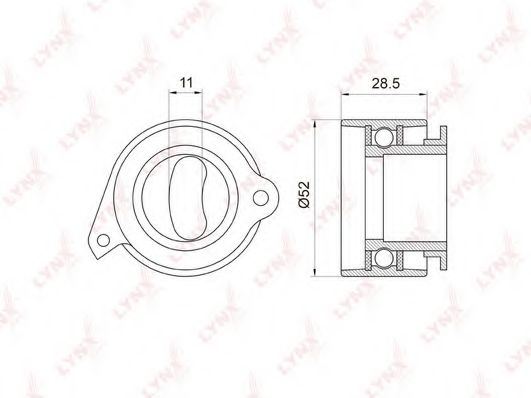 Натяжной ролик, ремень ГРМ LYNXauto PB-1044