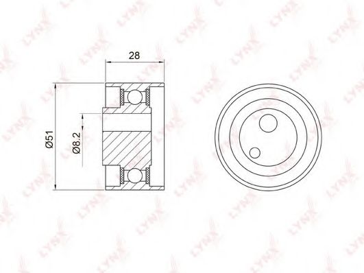 Натяжной ролик, ремень ГРМ LYNXauto PB-1058