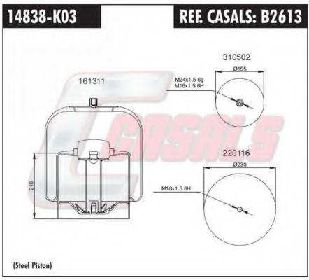 Кожух пневматической рессоры CASALS B2613