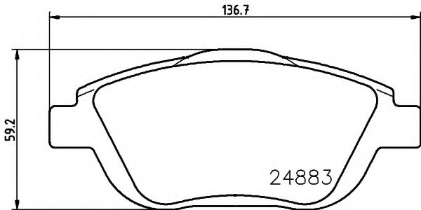 Комплект тормозных колодок, дисковый тормоз HELLA PAGID 8DB 355 014-551