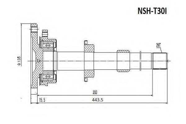 Приводной вал ASVA NSH-T30I