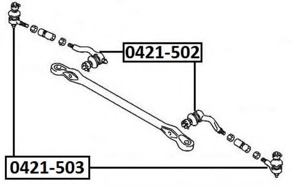 Наконечник поперечной рулевой тяги ASVA 0421-502