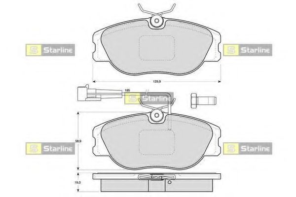 Комплект тормозных колодок, дисковый тормоз STARLINE BD S279