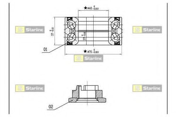 Комплект подшипника ступицы колеса STARLINE LO 03575