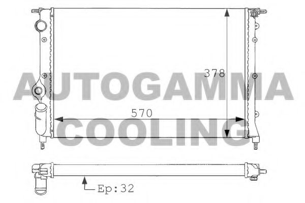Радиатор, охлаждение двигателя AUTOGAMMA 100857