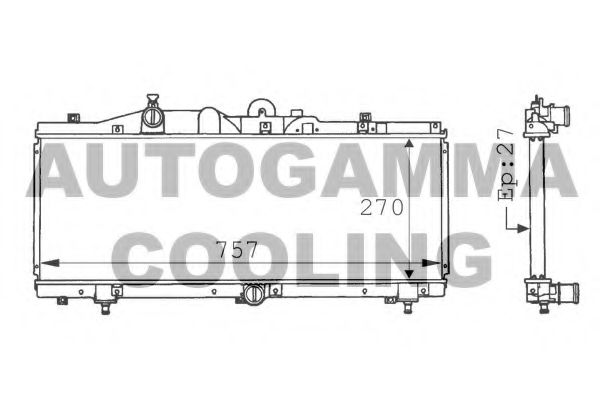 Радиатор, охлаждение двигателя AUTOGAMMA 101161