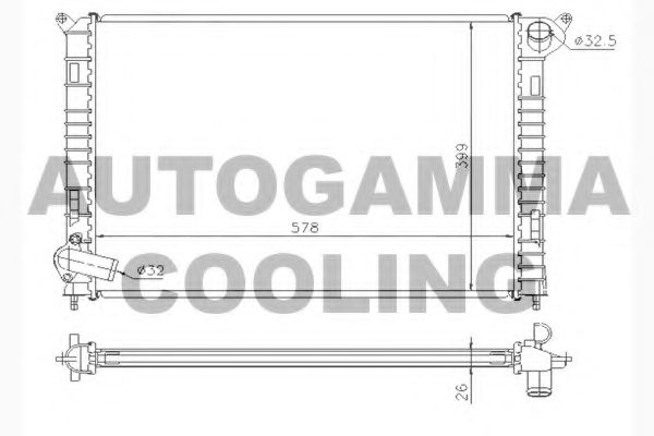 Радиатор, охлаждение двигателя AUTOGAMMA 104289