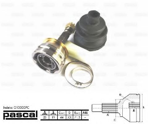 Шарнирный комплект, приводной вал PASCAL G10003PC