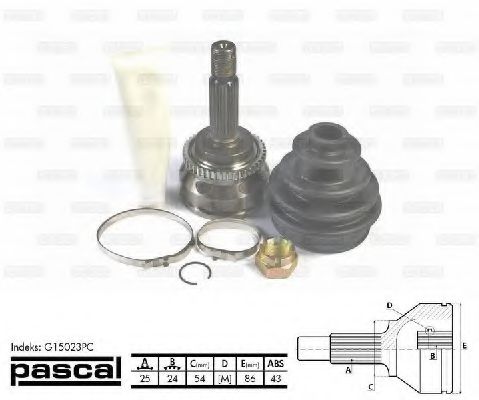 Шарнирный комплект, приводной вал PASCAL G15023PC