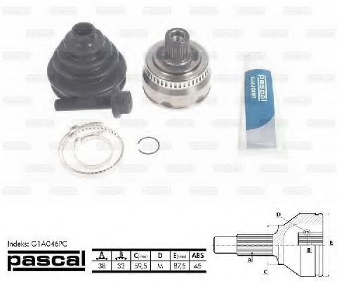 Шарнирный комплект, приводной вал PASCAL G1A046PC