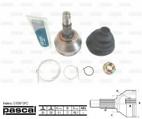 Шарнирный комплект, приводной вал PASCAL G1D015PC