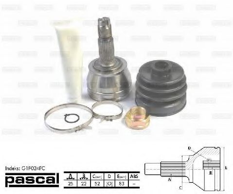 Шарнирный комплект, приводной вал PASCAL G1F024PC