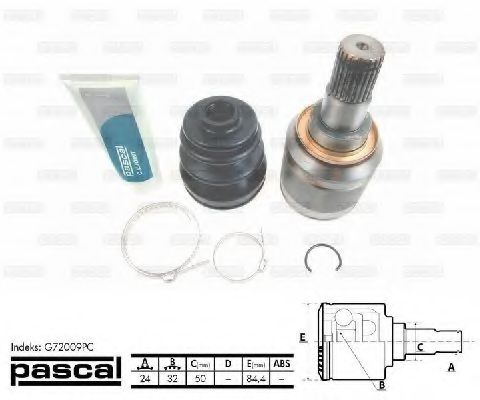 Шарнирный комплект, приводной вал PASCAL G72009PC