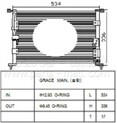 Конденсатор, кондиционер PARTS-MALL PXNCA-021