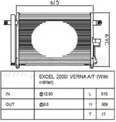 Конденсатор, кондиционер PARTS-MALL PXNCA-075