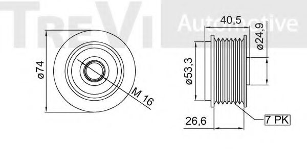 Механизм свободного хода генератора TREVI AUTOMOTIVE P3589