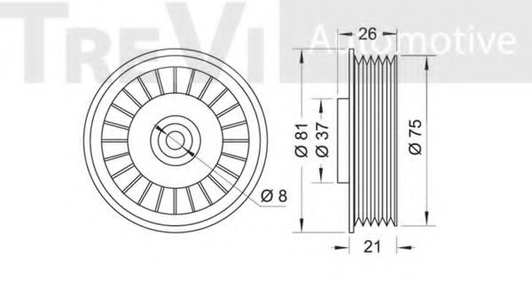 Паразитный / ведущий ролик, поликлиновой ремень TREVI AUTOMOTIVE TA1201
