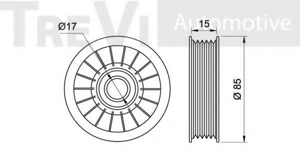Паразитный / ведущий ролик, поликлиновой ремень TREVI AUTOMOTIVE T1981
