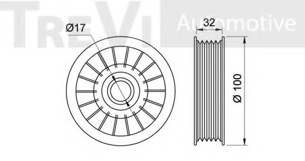 Паразитный / ведущий ролик, поликлиновой ремень TREVI AUTOMOTIVE A1492