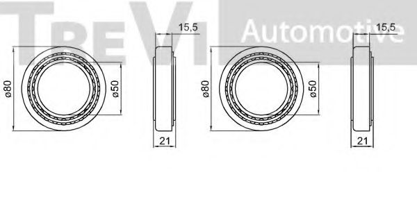 Комплект подшипника ступицы колеса TREVI AUTOMOTIVE 50332