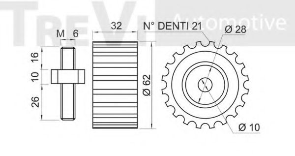 Паразитный / Ведущий ролик, зубчатый ремень FEBI BILSTEIN 7007