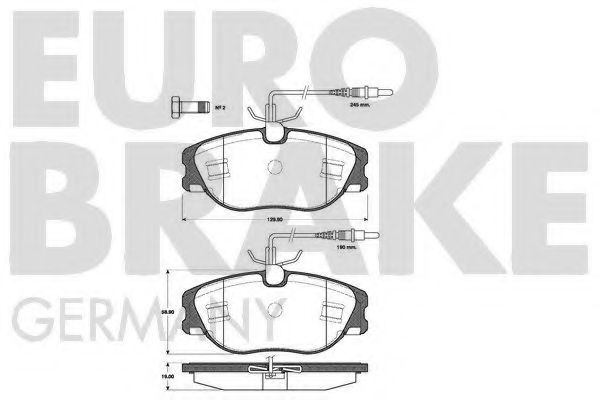 Комплект тормозных колодок, дисковый тормоз EUROBRAKE 5502221941