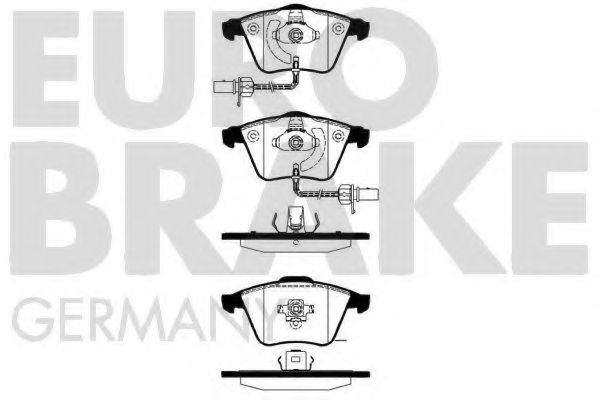 Комплект тормозных колодок, дисковый тормоз EUROBRAKE 5502224782