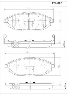 Комплект тормозных колодок, дисковый тормоз FI.BA FBP4107