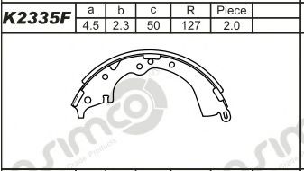 Комплект тормозных колодок ASIMCO K2335F