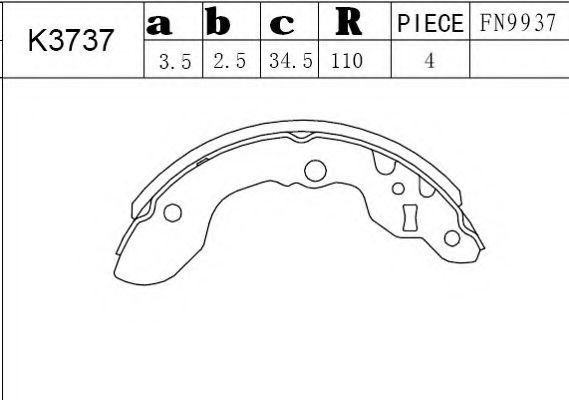 Комплект тормозных колодок ASIMCO K3737