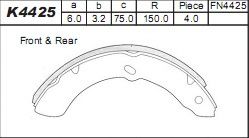Комплект тормозных колодок ASIMCO K4425