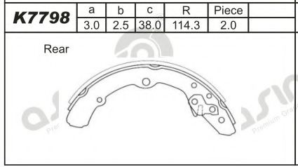 Комплект тормозных колодок ASIMCO K7798
