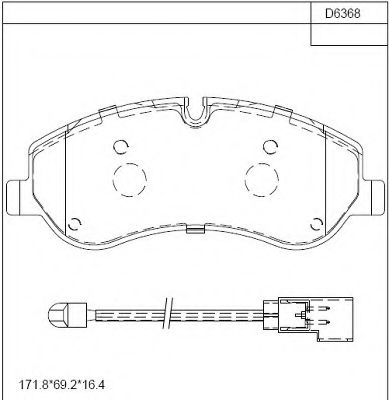 Комплект тормозных колодок, дисковый тормоз ASIMCO KD6368