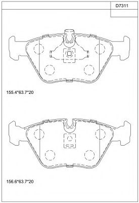 Комплект тормозных колодок, дисковый тормоз ASIMCO KD7311
