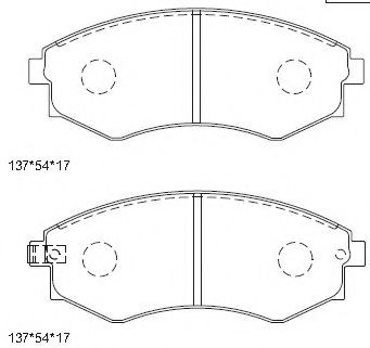 Комплект тормозных колодок, дисковый тормоз ASIMCO KD9713