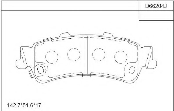 Комплект тормозных колодок, дисковый тормоз ASIMCO KD66204