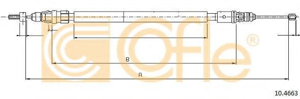 Трос, стояночная тормозная система COFLE 10.4663