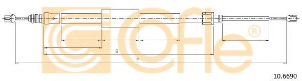 Трос, стояночная тормозная система COFLE 10.6690