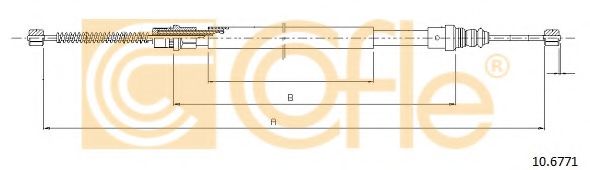 Трос, стояночная тормозная система COFLE 10.6771