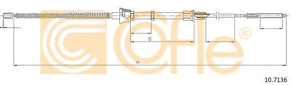 Трос, стояночная тормозная система COFLE 10.7136